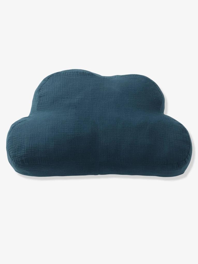 Almofada personalizável em gaze de algodão, Nuvem azul escuro liso