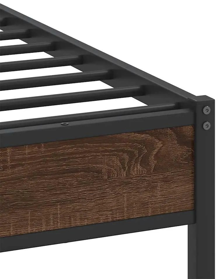 Estrutura cama s/ colchão derivados madeira carvalho castanho
