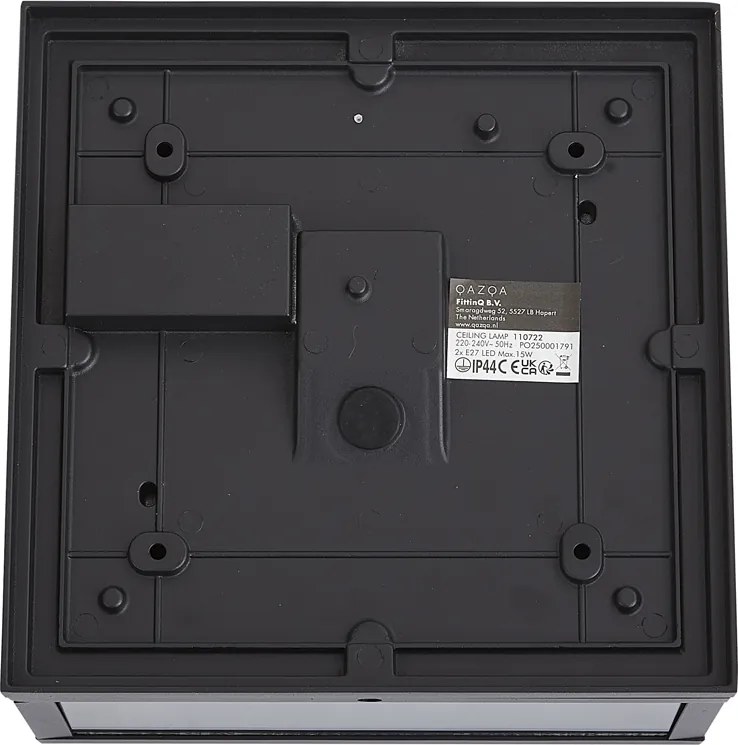 Plafon de exterior industrial preto com sensor de movimento IP44 - Charlois