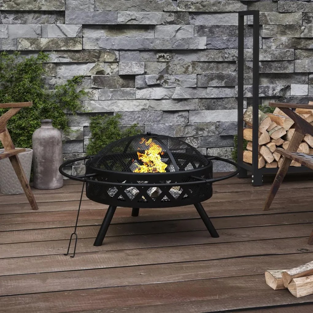 360058 vidaXL Braseira com atiçador 70 cm XXL aço