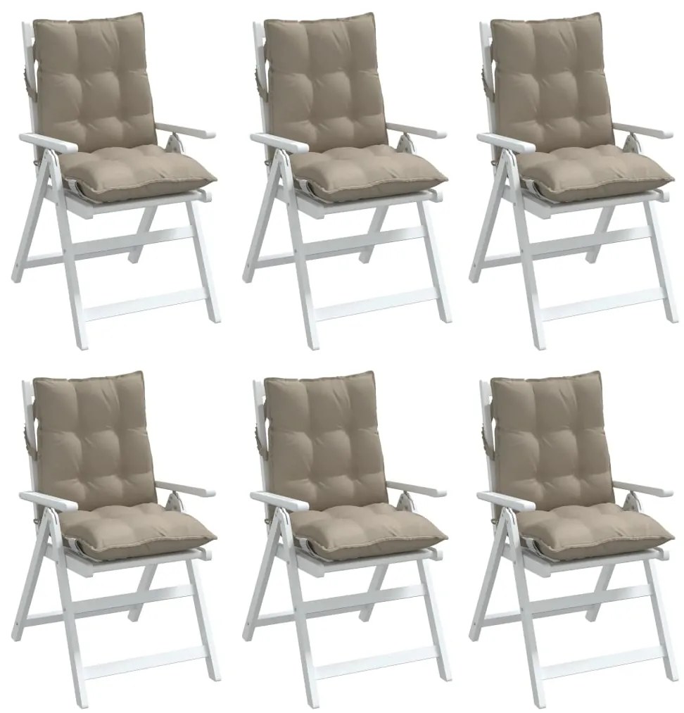 Almofadões cadeira encosto baixo 6 pcs oxford cinza-acastanhado