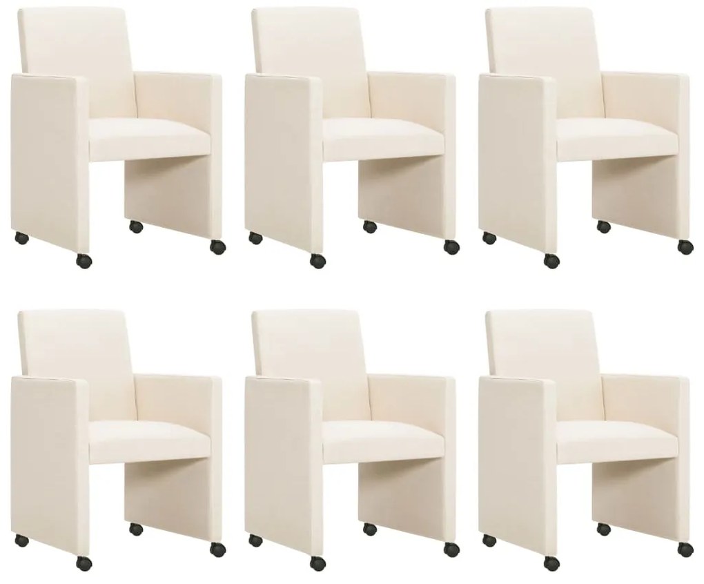 vidaXL Cadeiras de jantar 6 pcs tecido cor creme