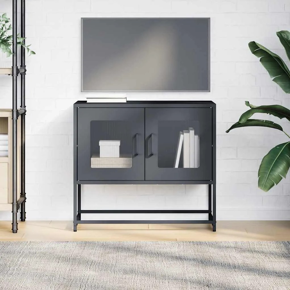 Móvel de TV 68x39x60,5 cm aço laminado a frio antracite
