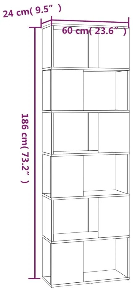 Estante/divisória 60x24x186 cm carvalho fumado