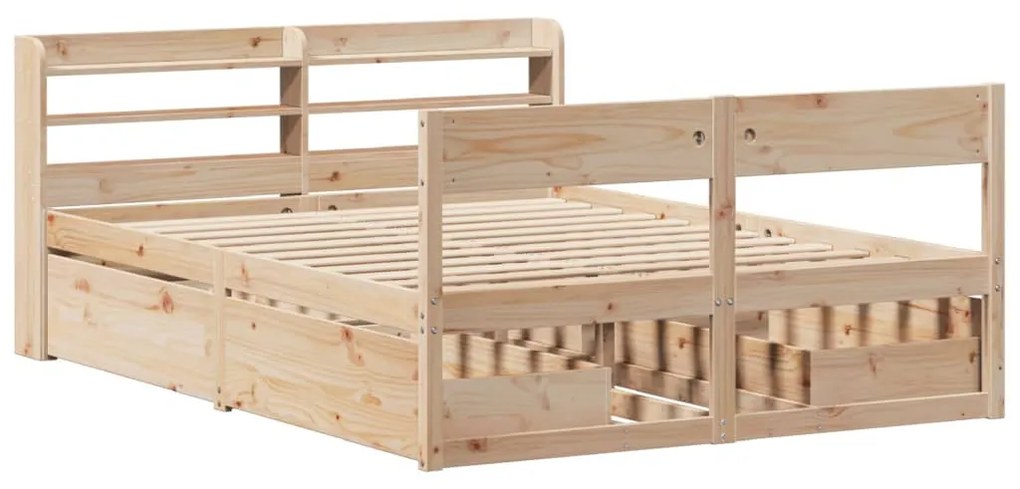 Cama sem colchão 120x190 cm madeira de pinho maciça