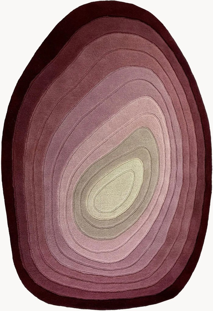 Tapete de lã tufado à mão com relevo e forma orgânica Puddle Ombre