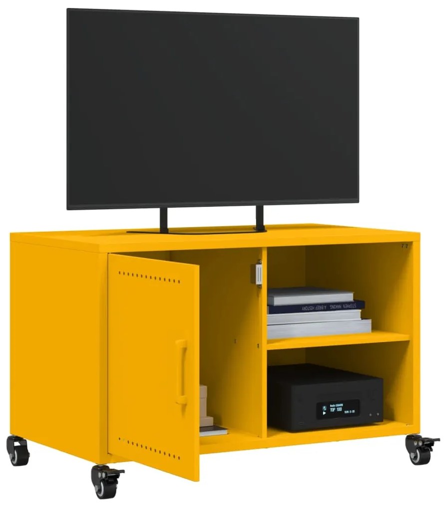 Móvel de TV 68x39x43,5 cm aço laminado a frio amarelo mostarda