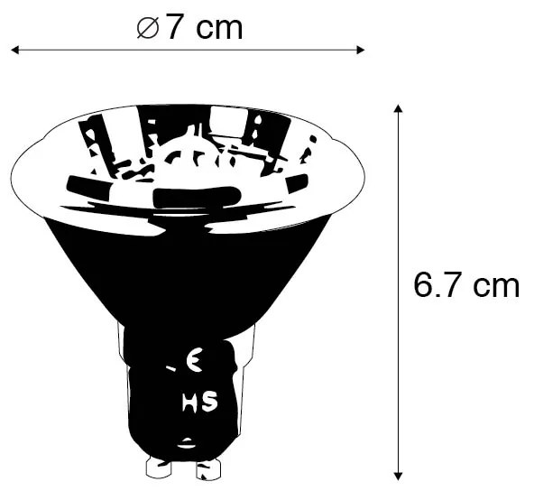Lâmpada LED GU10 3-step dim to warm AR70 6W 320lm 2000-3000K