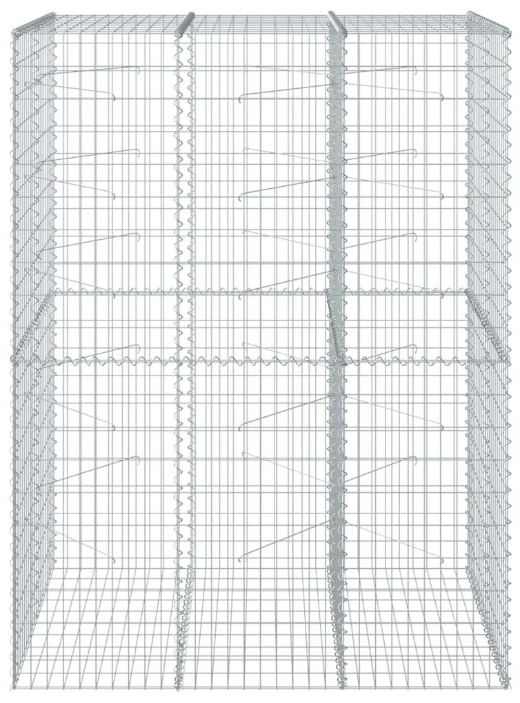 Cesto gabião com cobertura 150x100x200 cm ferro galvanizado