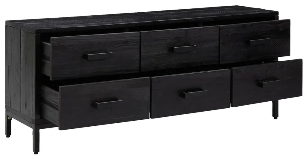 Armário de arrumação 110x30x45 cm pinho maciço preto