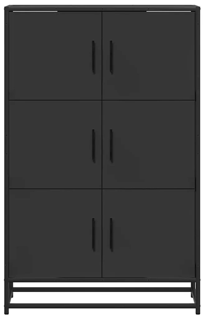 Armário alto 68x35x106,5 cm derivados madeira e metal preto