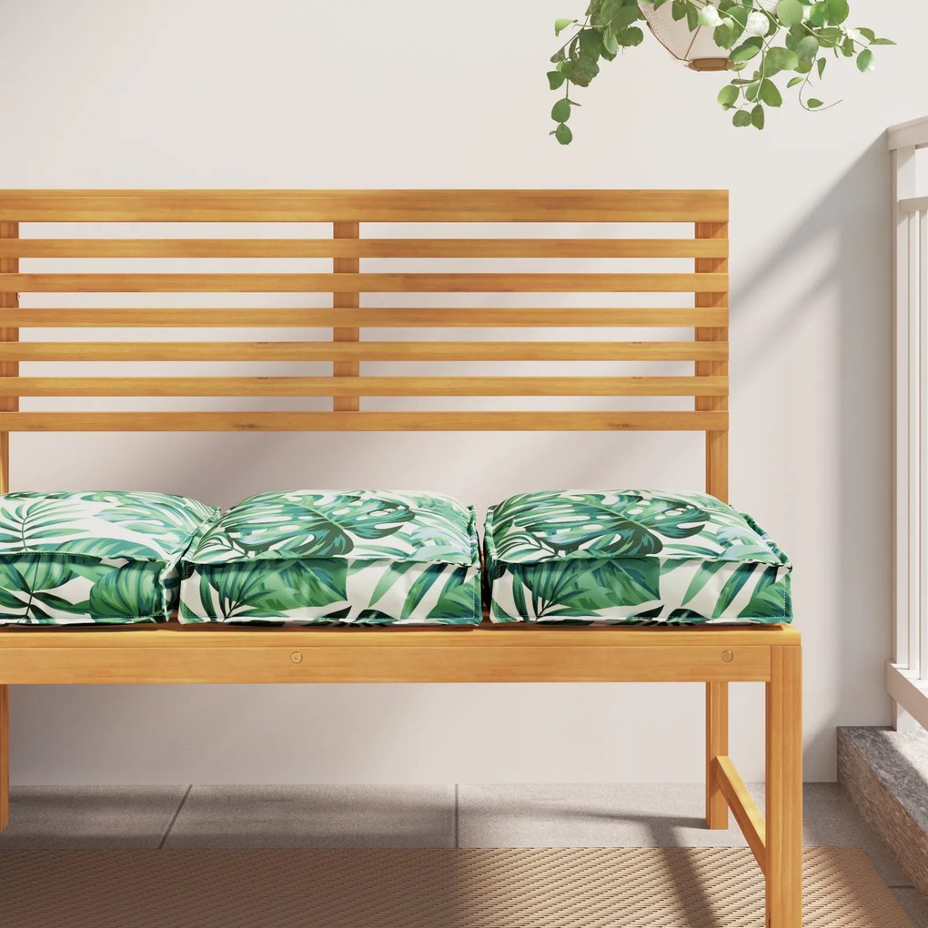 vidaXL Cushions de Palete para Assento 2 pcs Padrão de Folha 40x40x8 cm Tecido Oxford