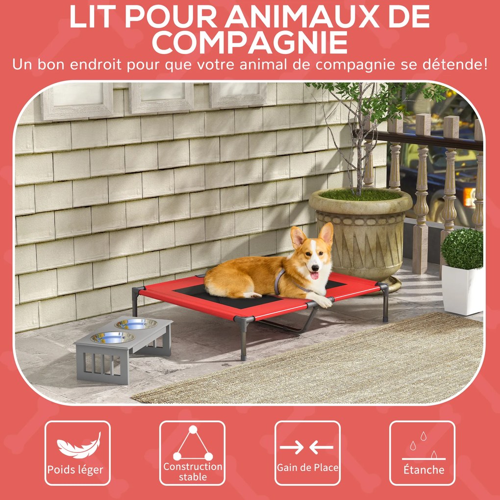 Cama com pés, cama para cães e gatos, cama de campanha, cama elevada para animais, tecido Oxford, textilene microperfurado, metal