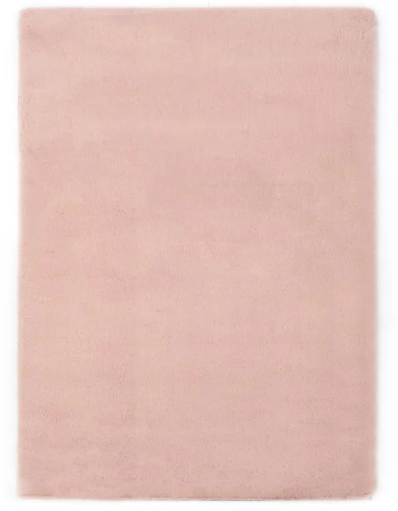 vidaXL Tapete em pele de coelho artificial 160x230 cm rosa velho