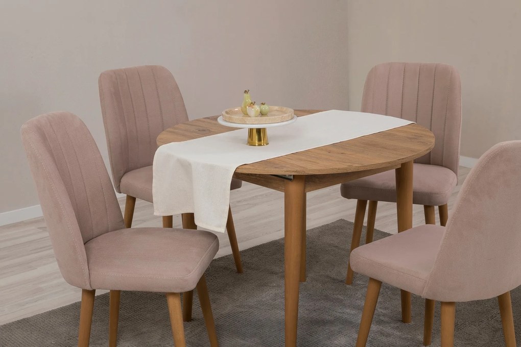 Conjunto de Mesa de Jantar Extensível Vina – Pinho Atlântico – Mesa: 1