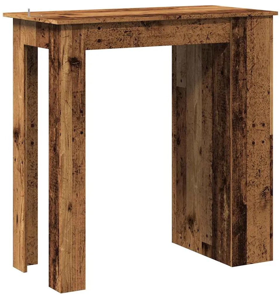 Mesa de bar c/ prateleiras 102x50x103,5 cm madeira velha