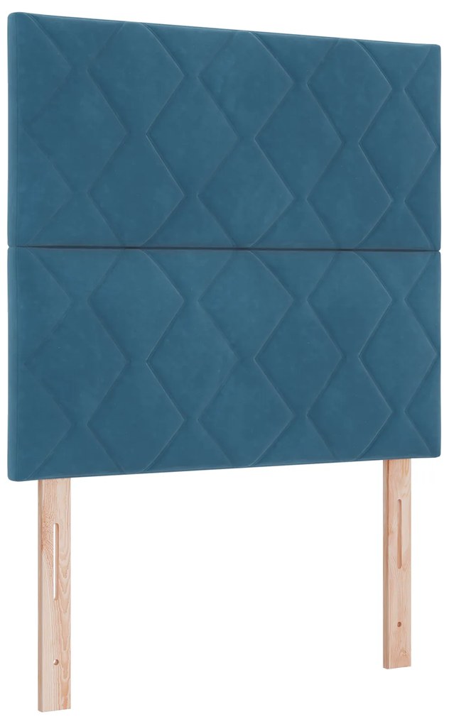 Cama Box Spring com Colchão & Banco Azul Escuro 90x190 cm Veludo