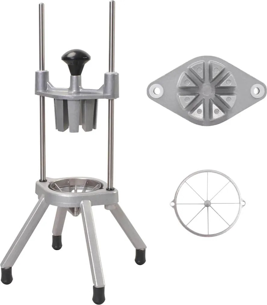 vidaXL Cortador de Frutas Prateado 20 x 20 x 48 cm Alumínio Fundido