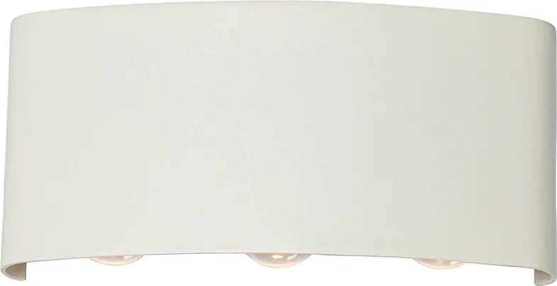 Candeeiro de parede exterior branco com LED 6 luzes IP54 - Silly