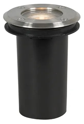 Foco de chão para exterior em aço 11cm IP67 - Basic Round Moderno