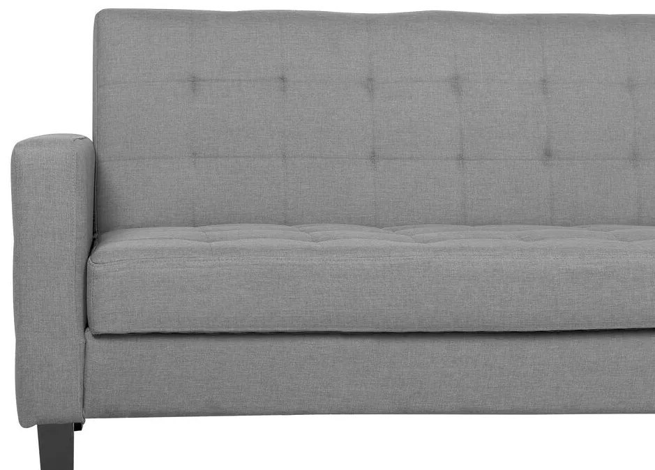 Sofá-cama 3 lugares em tecido cinzento claro VEHKOO Beliani