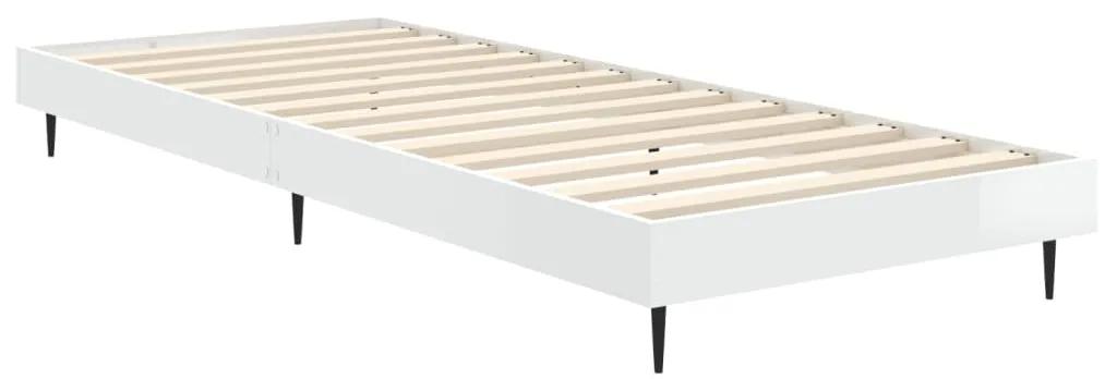 Estrutura cama 75x190 cm derivados de madeira branco brilhante