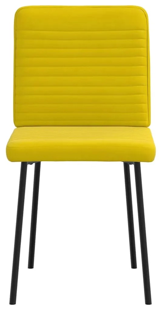 Cadeiras de jantar 2 pcs veludo amarelo