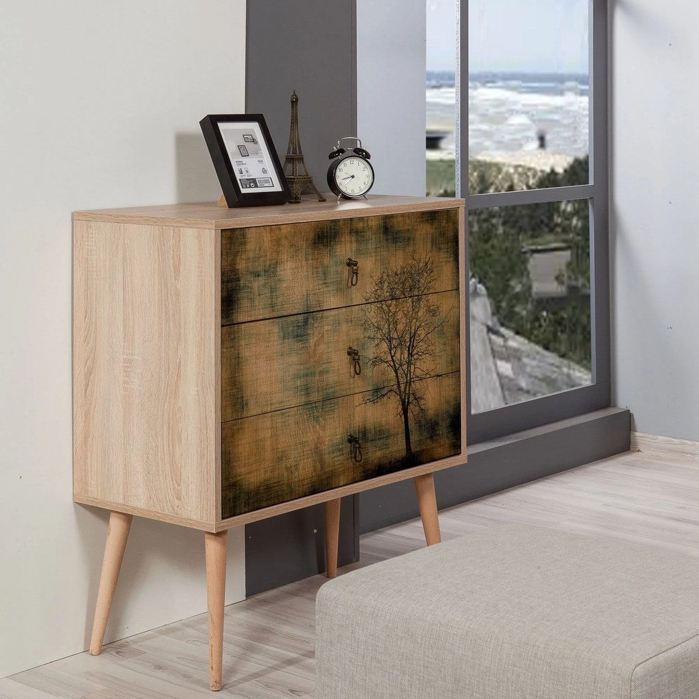 Cómoda Trio – Carvalho Sonoma – 80x90x40 cm