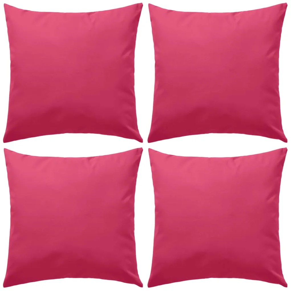 vidaXL Almofadas para exterior 4 pcs 45x45 cm rosa