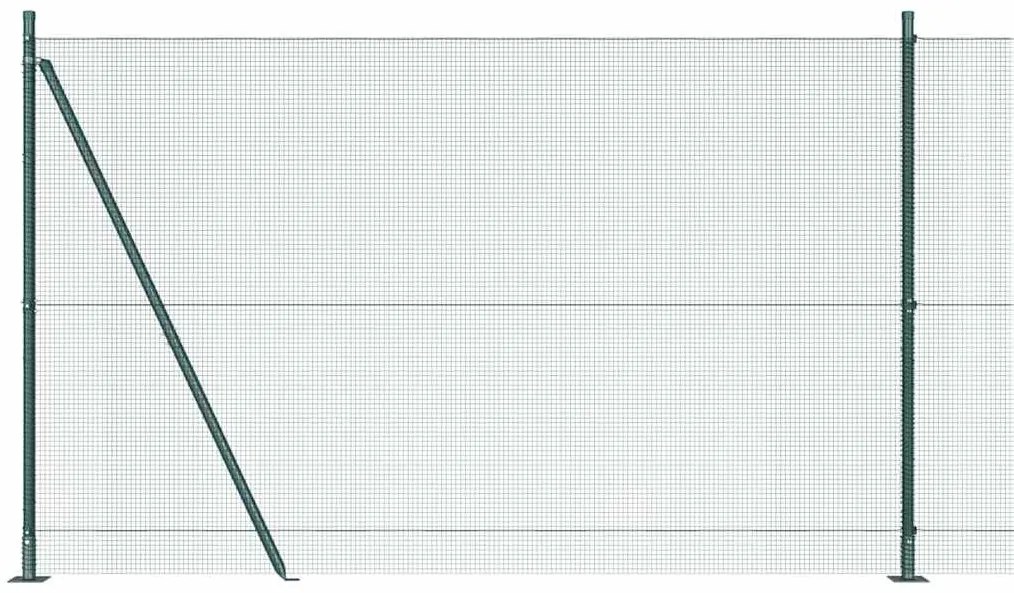 Cerca de Arame Soldado com 13 Postes Flangados Verde 1,4x50 m Aço