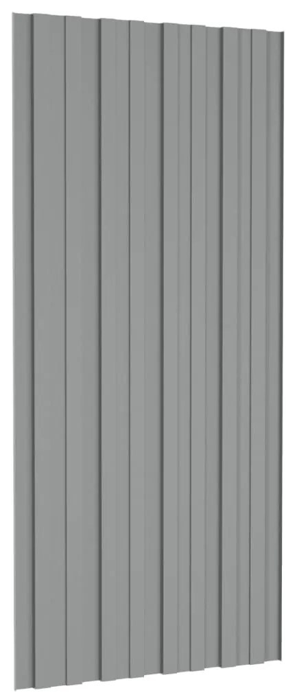 Painéis de telhado 36 pcs 100x45 cm aço galvanizado cinzento