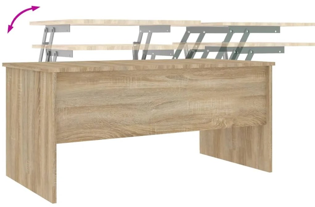 Mesa de centro102x50,5x46,5cm madeira processada carvalho sonoma