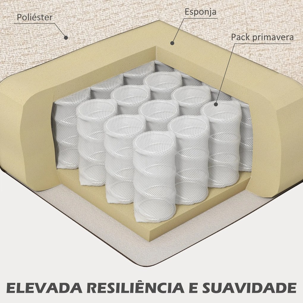 HOMCOM Sofá de 2 Lugares Estofado em Veludo Sofá de Sala de Estar Mode