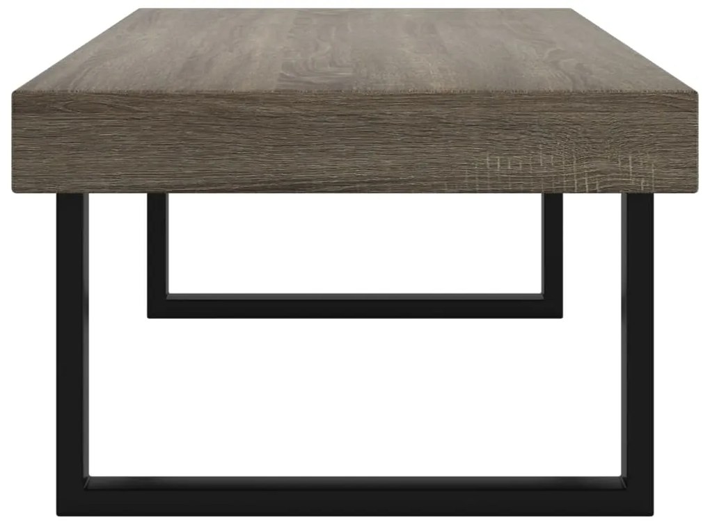 Mesa de centro 120x60x40 cm MDF e ferro cinzento e preto