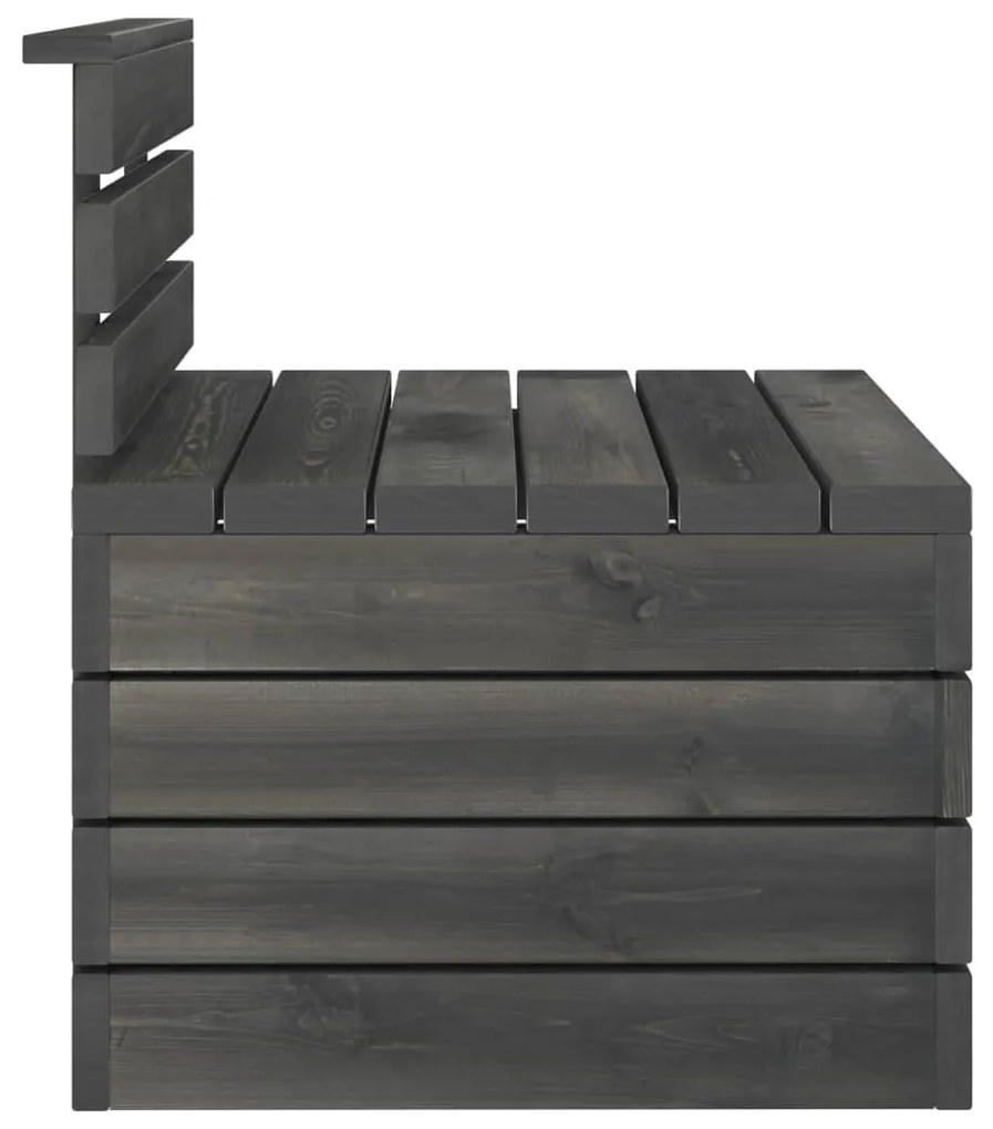 2 pcs conj. lounge de paletes jardim pinho maciço cinza-escuro