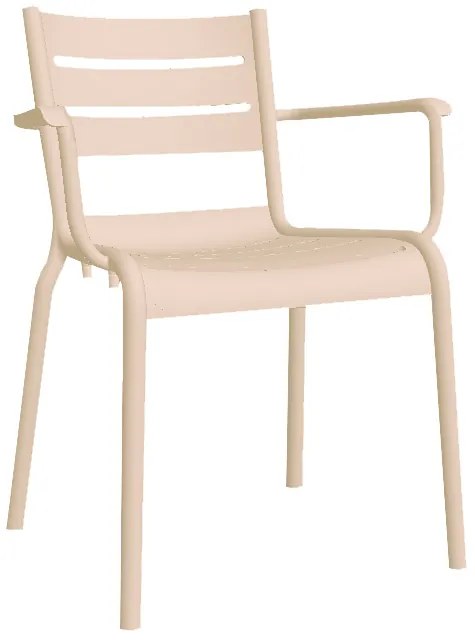 Cadeira SMART c/ braços, Bege Pastel – Pack com 16 unidades