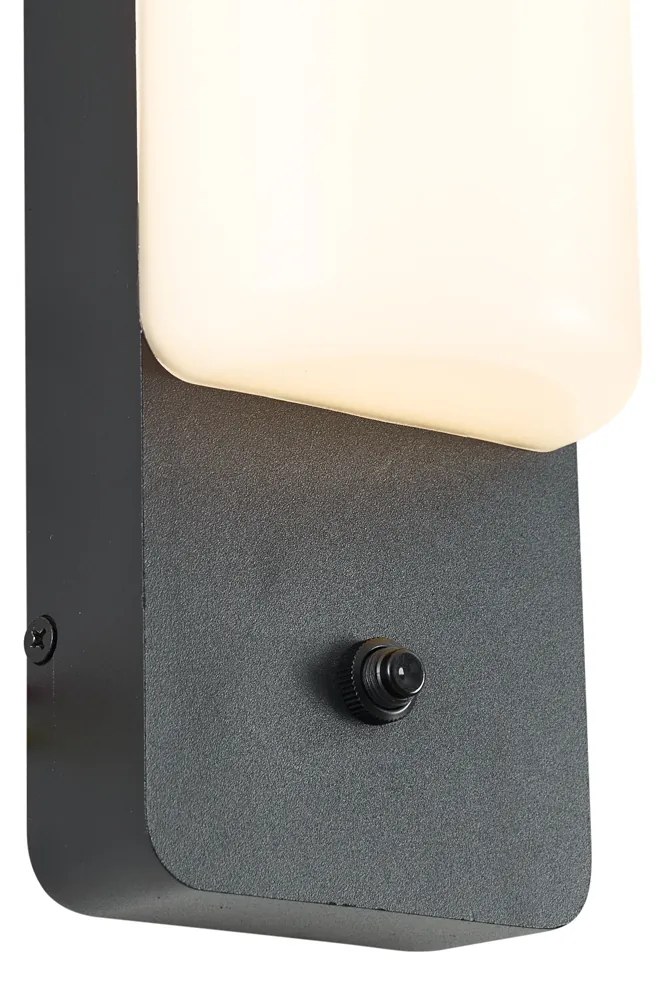 Candeeiro de Parede Exterior Preto com Sensor Crepuscular incl. LED - Shift