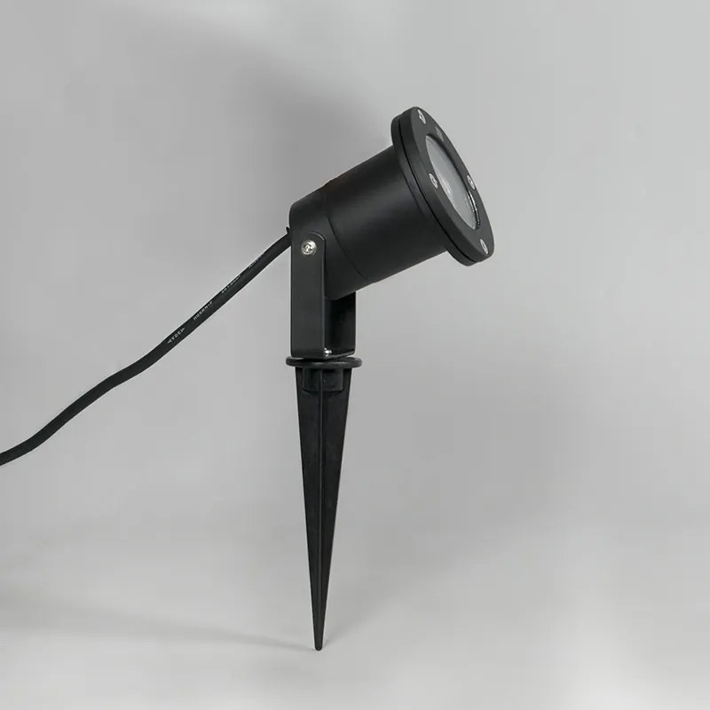 Foco de jardim preto com cabo e ficha 230 cm IP65 - Basic Moderno