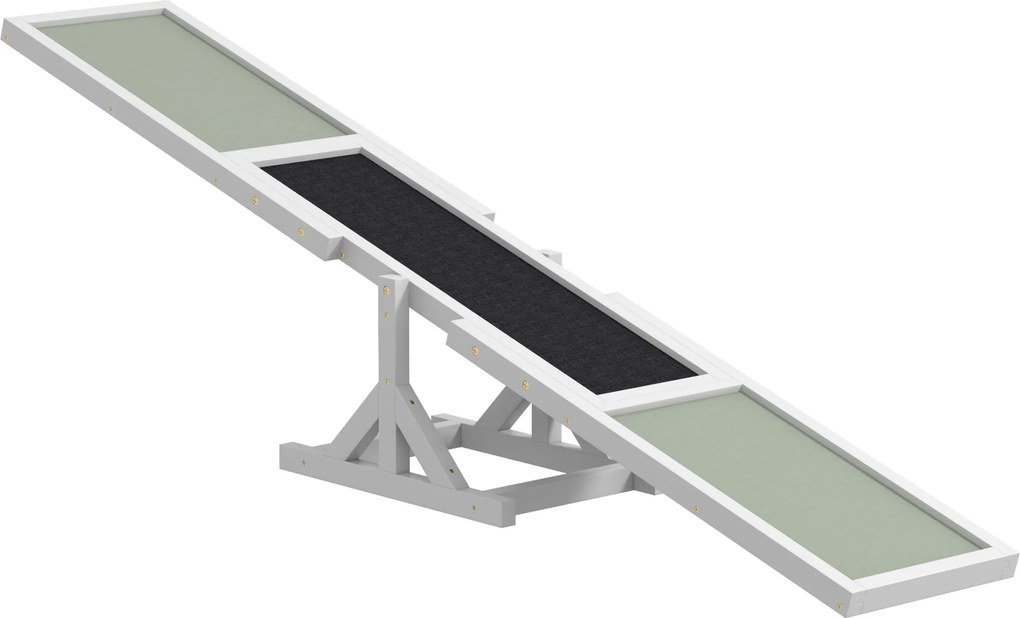 PawHut Agility sport para cão balança equipamento de treino para cão antiderrapante 180 x 30 x 30 cm cinza branco | Aosom Portugal