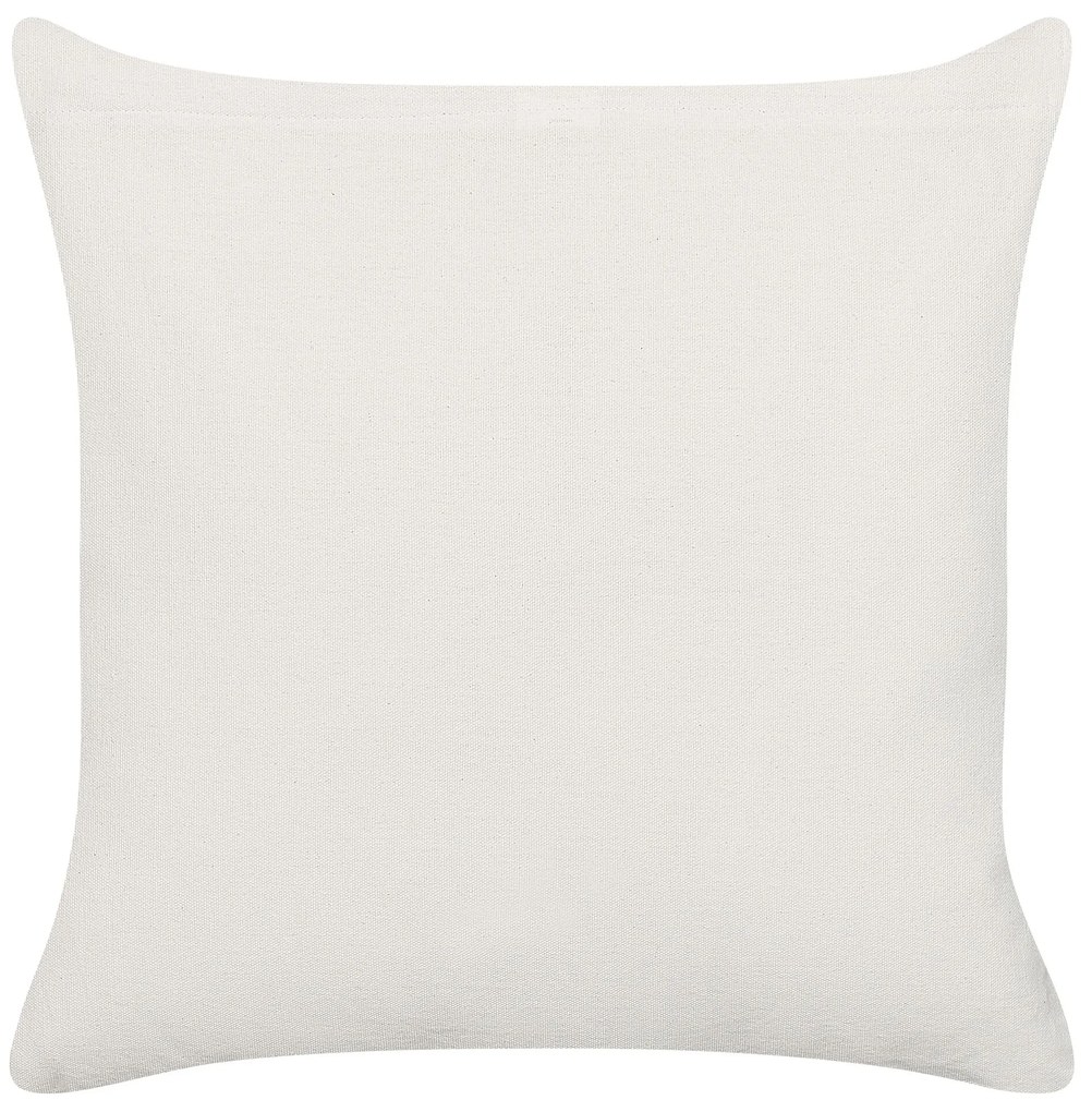 Conjunto de 2 almofadas decorativas branco creme e amarelo mostarda 45 x 45 cm WOODI Beliani