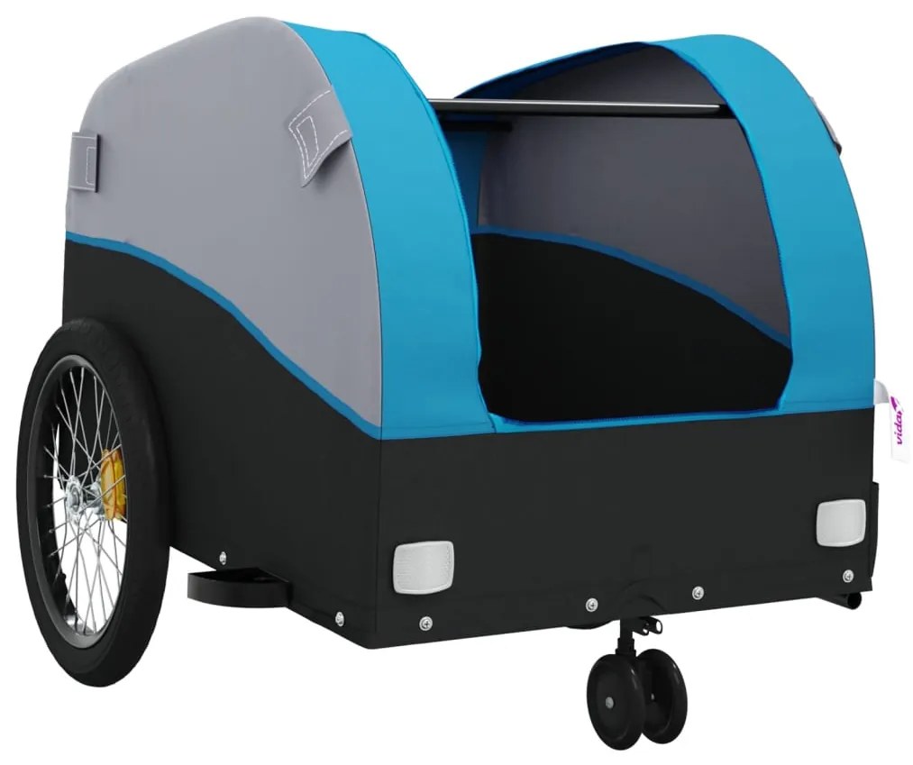Reboque para bicicleta 30 kg ferro preto e azul