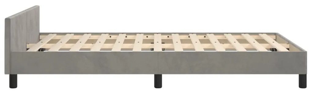 Estrutura de cama sem colchão 120x200 cm veludo cinzento-claro