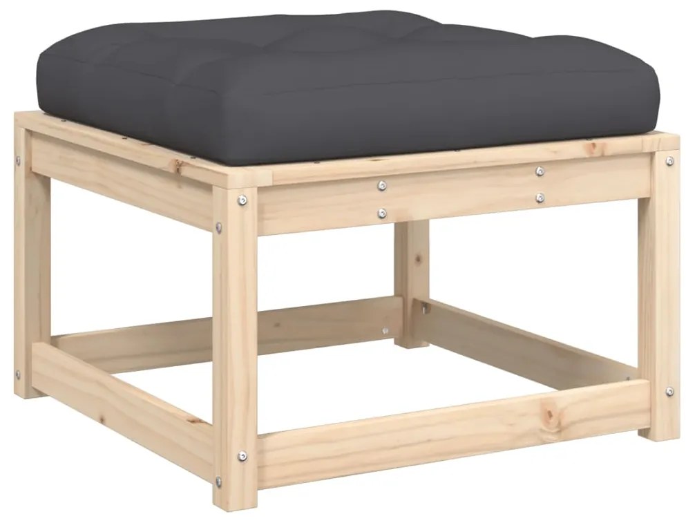 6 pcs conjunto de sofás de jardim c/ almofadões pinho maciço