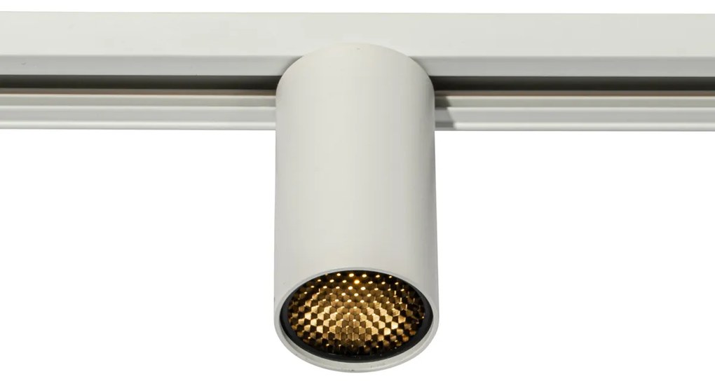 Foco moderno branco para sistema de calhas monofásico GU10 35mm - Iconic Ruby Honey