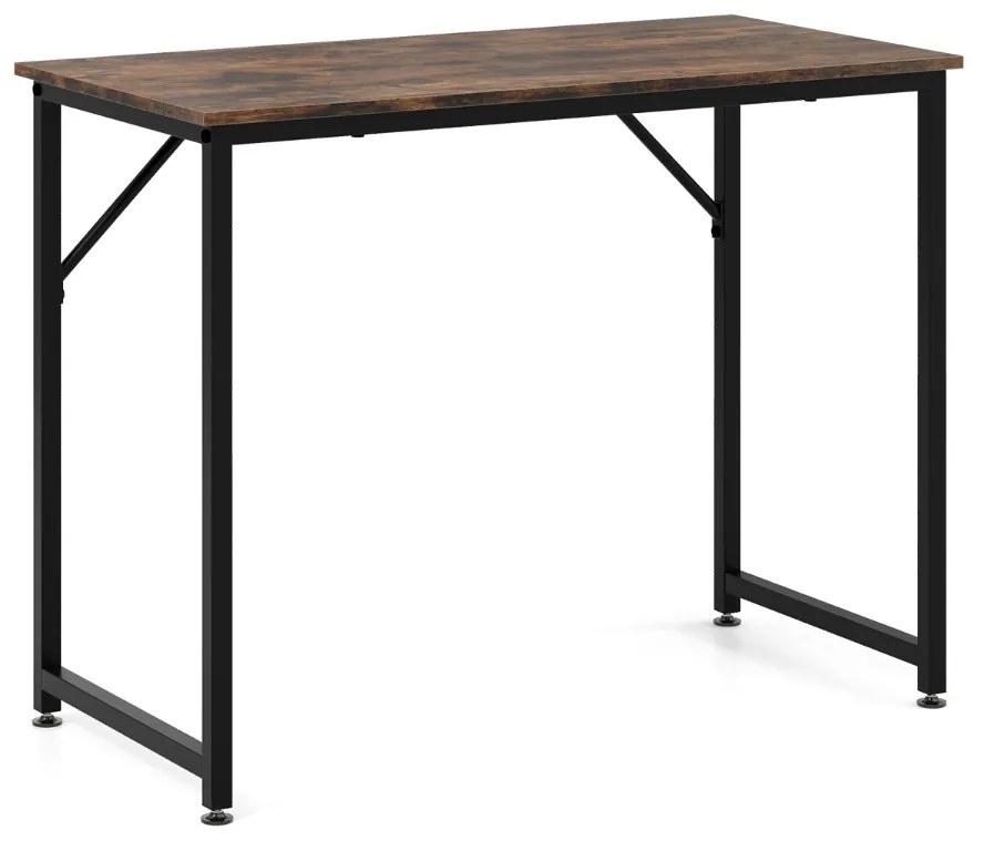 Mesa de estudo moderna e simples, mesa de computador com estrutura de aço resistente