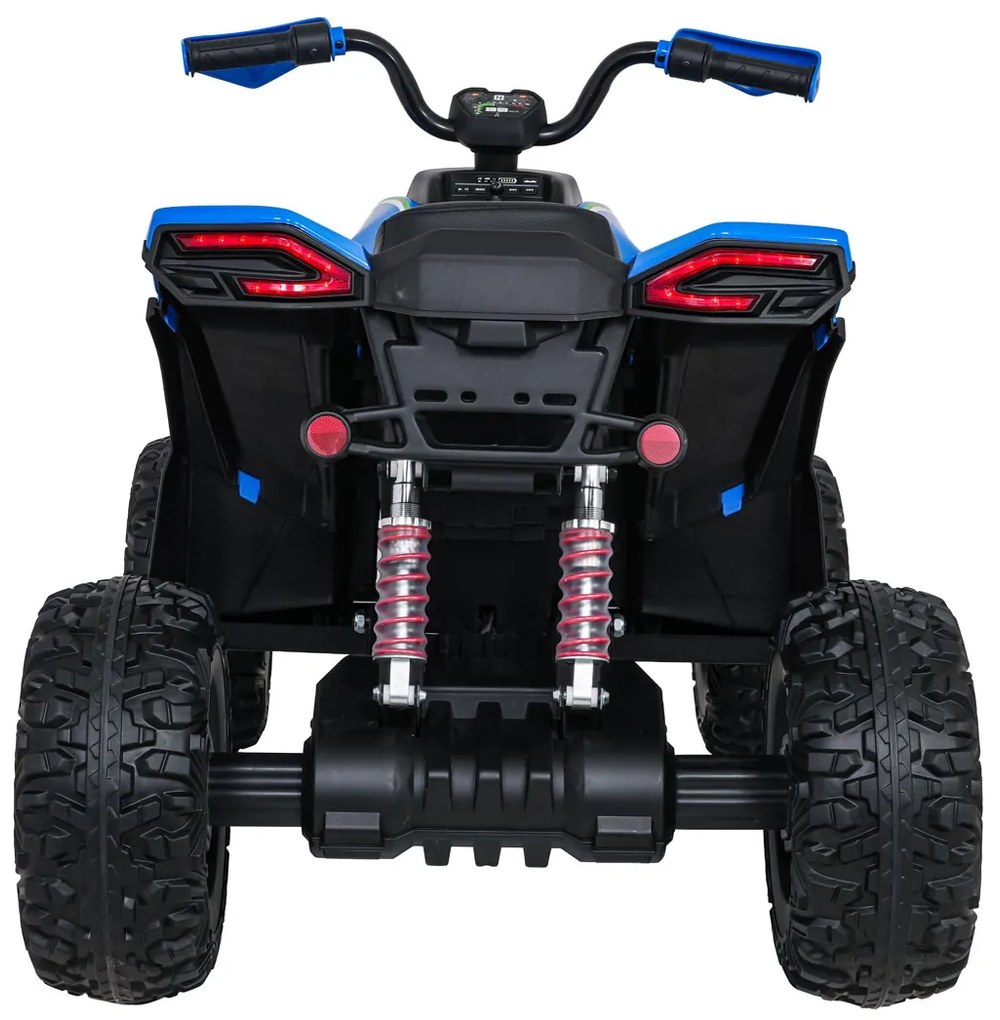 Moto 4 elétrica para crianças 12V 4x4 Fast Wheel, Controle remoto, Rodas Espuma EVA, assento couro ecológico Azul