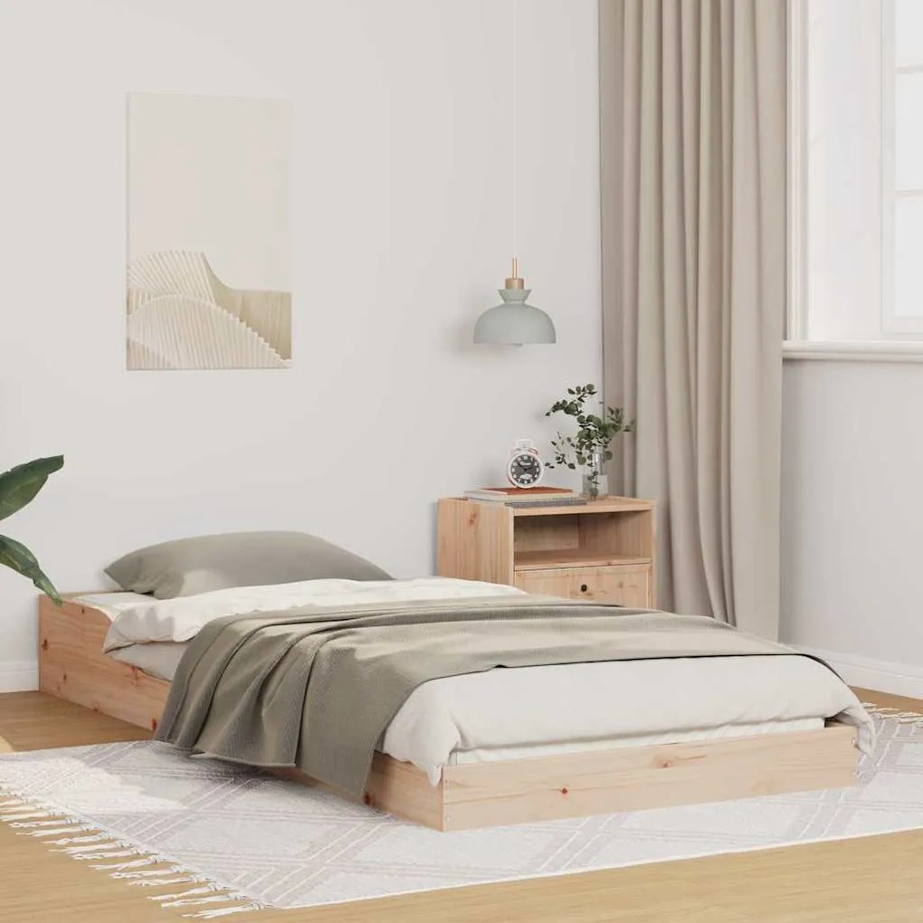 vidaXL Estrutura da Cama Castanho 80 x 200 cm Madeira de pinho maciça