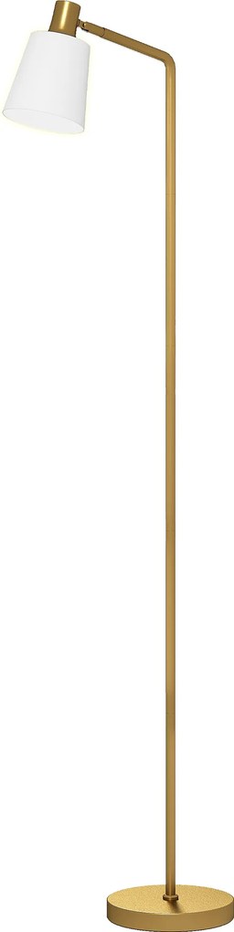 HOMCOM Candeeiro de Pé LED Regulável com Ecrã Giratório 350° 3 Temperaturas de Cor 3000K/4000K/6500K 45x21x148 cm Branco e Dourado | Aosom Portugal