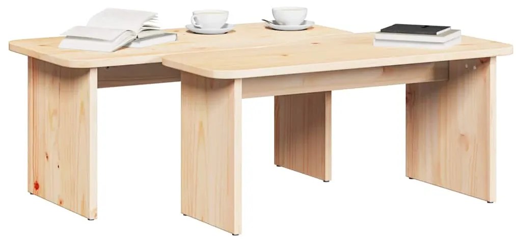 Mesa de centro 2 pcs Natural 100 x 69 x 35.5 cm