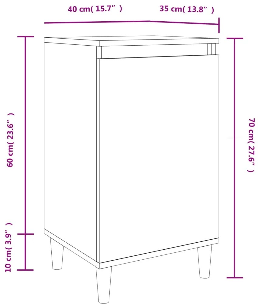 Mesa de cabeceira 40x35x70 cm derivados madeira cinza cimento